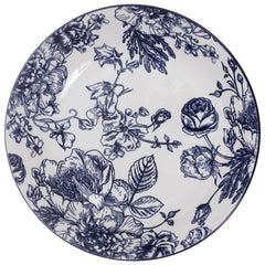 Deep Plate Blue Leaves Printd