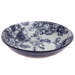 Deep Plate Blue Leaves Printd