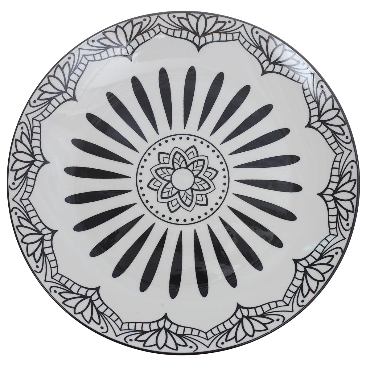 Dinner Plate Black Floral