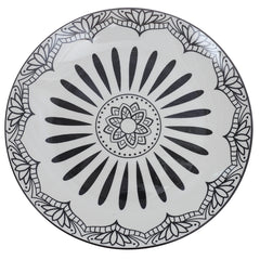 Dinner Plate Black Floral