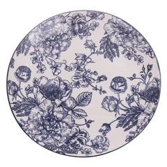 Dinner Plate Blue Leaves Printed