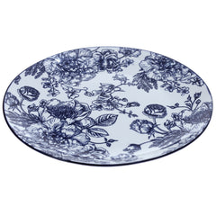 Dinner Plate Blue Leaves Printed