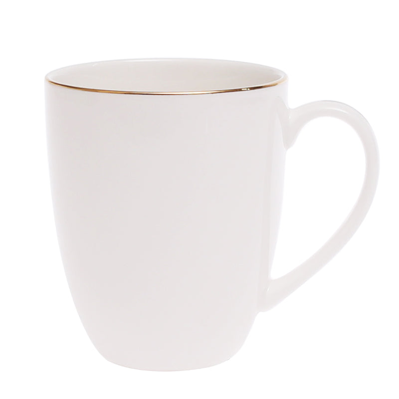 White Bone China Mug with Gold Rim – GGK D#4 - Habitt