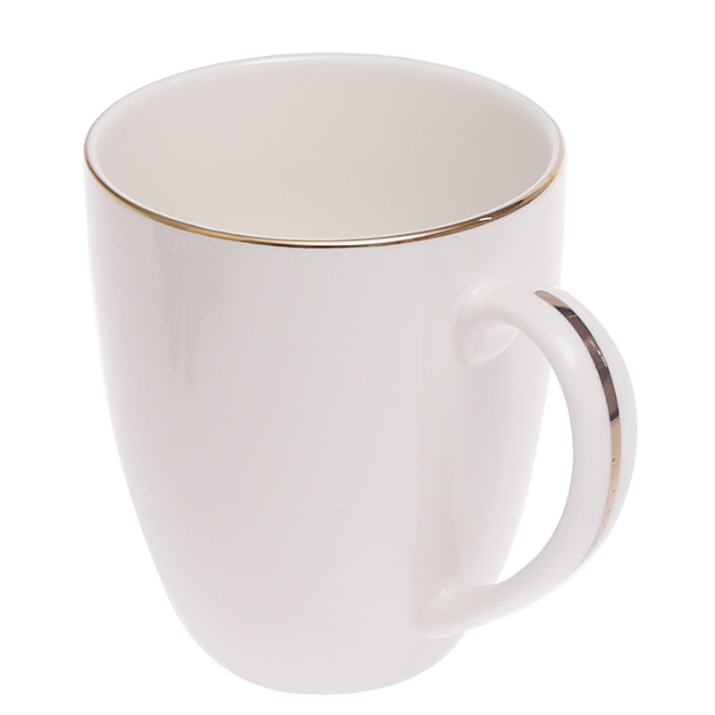 White Bone China Mug with Gold Rim – GGK D#4 - Habitt