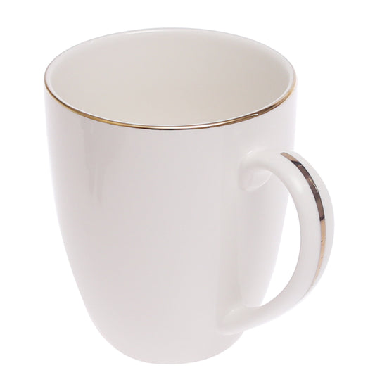 White Bone China Mug with Gold Rim – GGK D#4