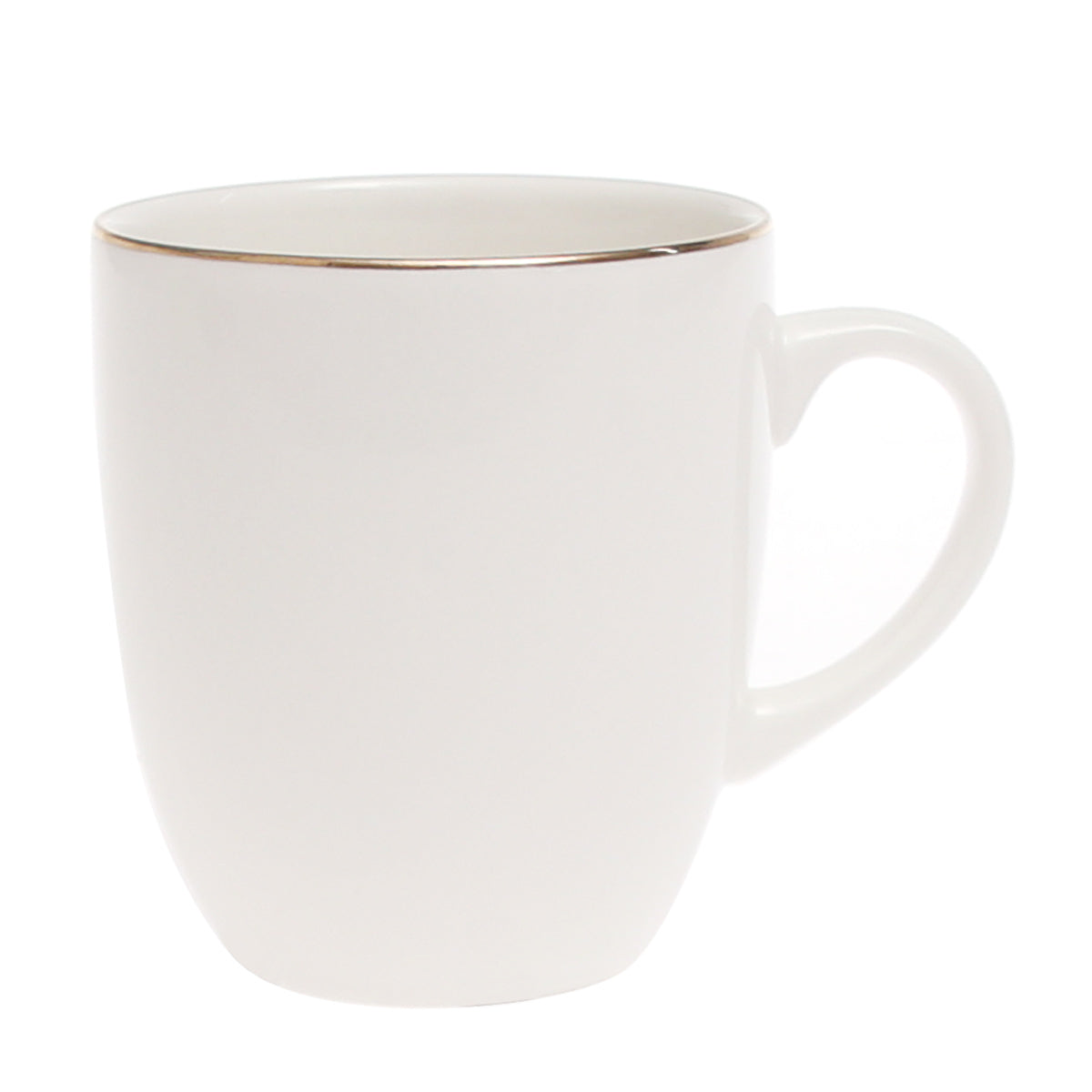 White Bone China Mug with Gold Rim Accent – GGK D#5