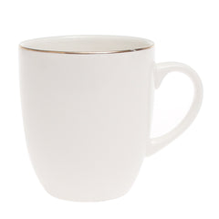 White Bone China Mug with Gold Rim Accent – GGK D#5