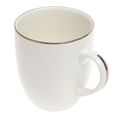White Bone China Mug with Gold Rim Accent – GGK D#5