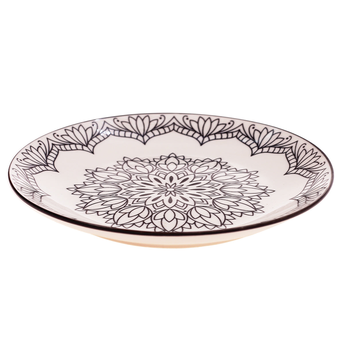 Quarter Plate Black Floral