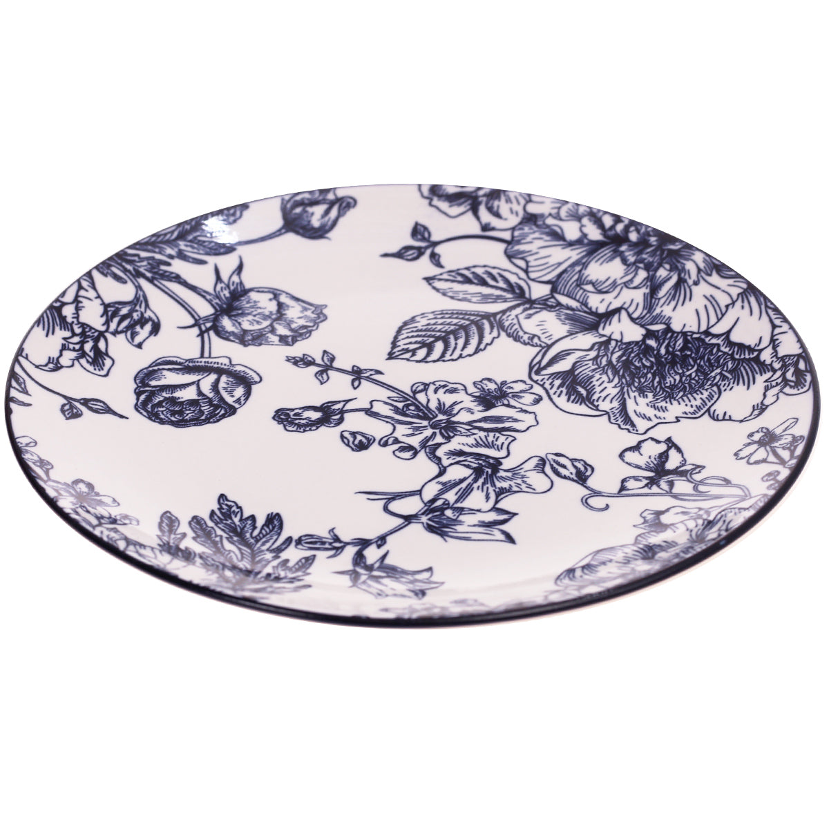 Quarter Plate Blue Leaves Printd