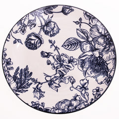 Quarter Plate Blue Leaves Printd