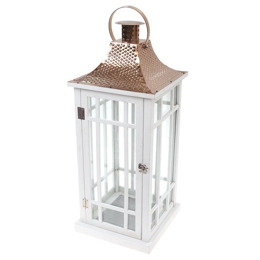 Floor Lantern White 8.6 X 8.6 X 17.5 Inch WL-006