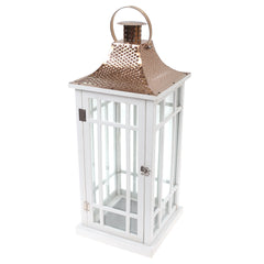 Floor Lantern White 8.6 X 8.6 X 17.5 Inch WL-006