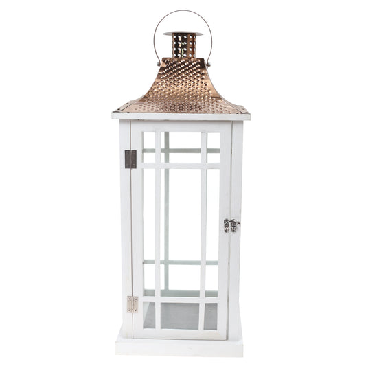 Floor Lantern White 8.6 X 8.6 X 17.5 Inch WL-006