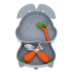 Kids Bunny-Shaped Crockery Set Gray – 7 x 1.5 x 11.5 Inch AS-009