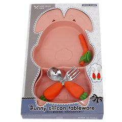 Kids Bunny-Shaped Crockery Set Peach – 7 x 1.5 x 11.5 Inch AS-009