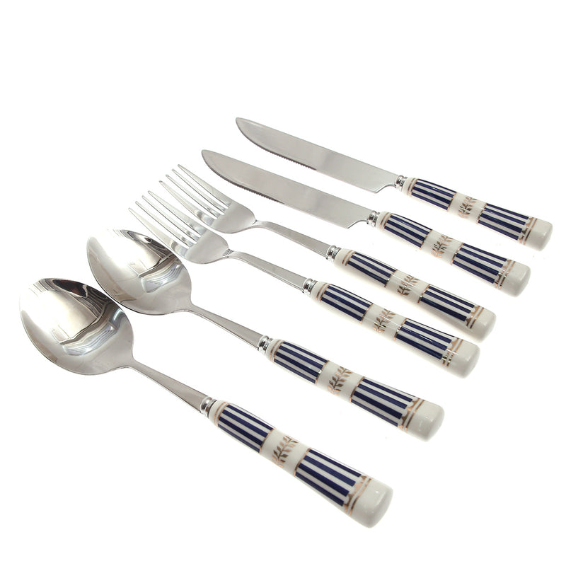 6Pcs Cutlery Set Silver 8 X 3 Inch At-10 - Habitt