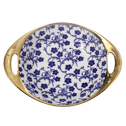 Oval Bowl Printed Blue 7 X 5 Inch Hc23