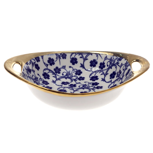Oval Bowl Printed Blue 7 X 5 Inch Hc23
