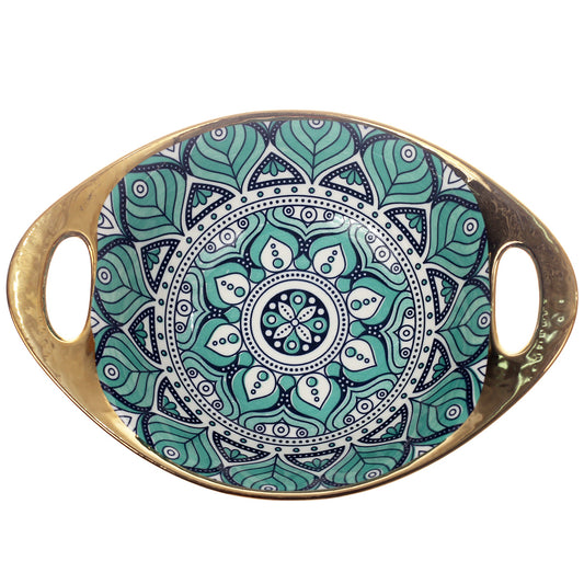 Serving Bowl Green 9 X 6.5 Inch Hc22