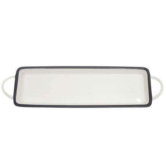Rectangle Flat Serving Dish White 16.5 X 4.5 X 1.5 Inch Yll-04