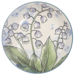 Serving Flat Bowl Printed Purple 8.5 Inch Yll-93