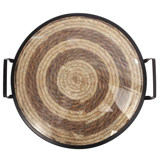 Round Tray Large Black 14 Inch CZG-06