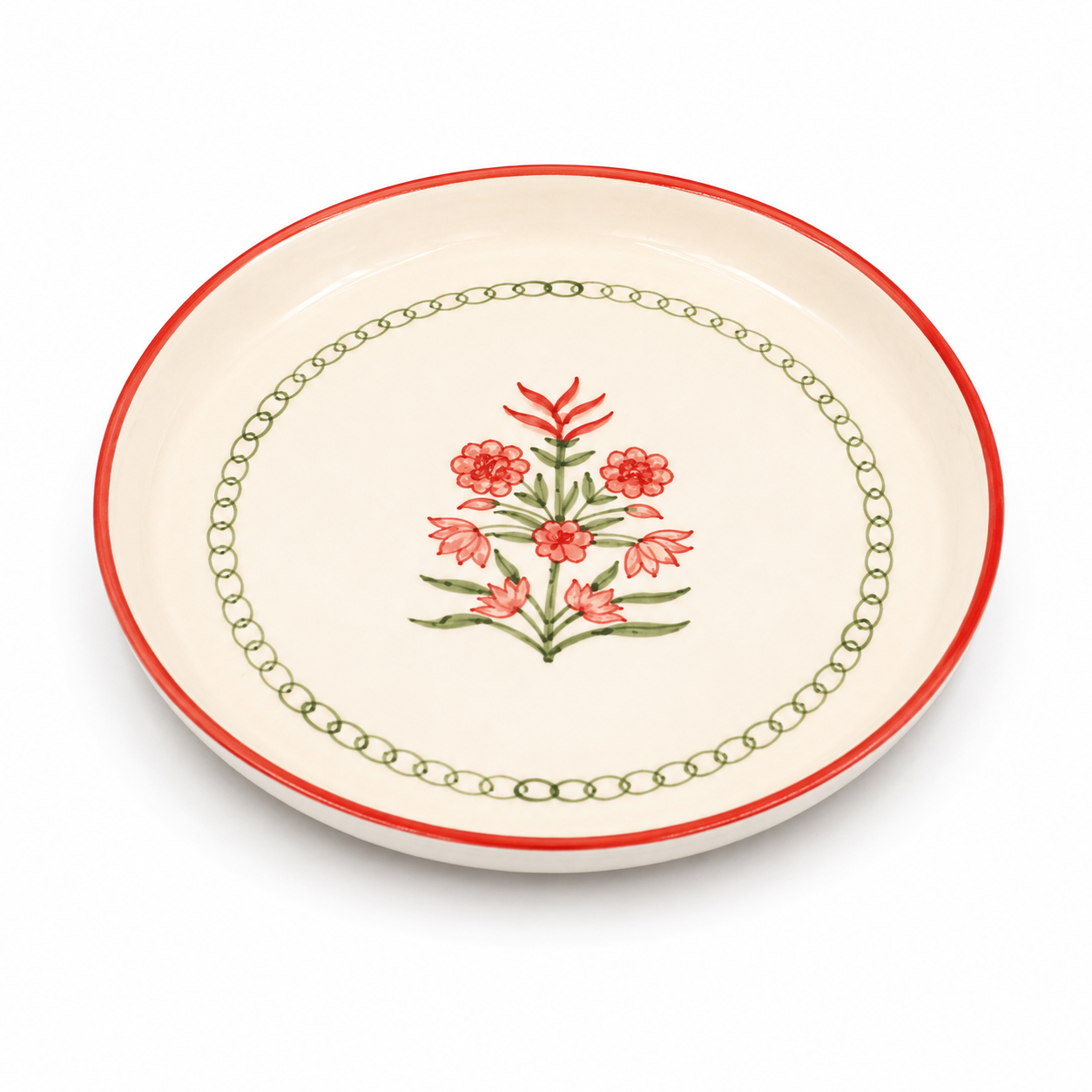 Elegant Motif Flora Serving Platter | Decorative Floral Design Serving Tray - Habitt