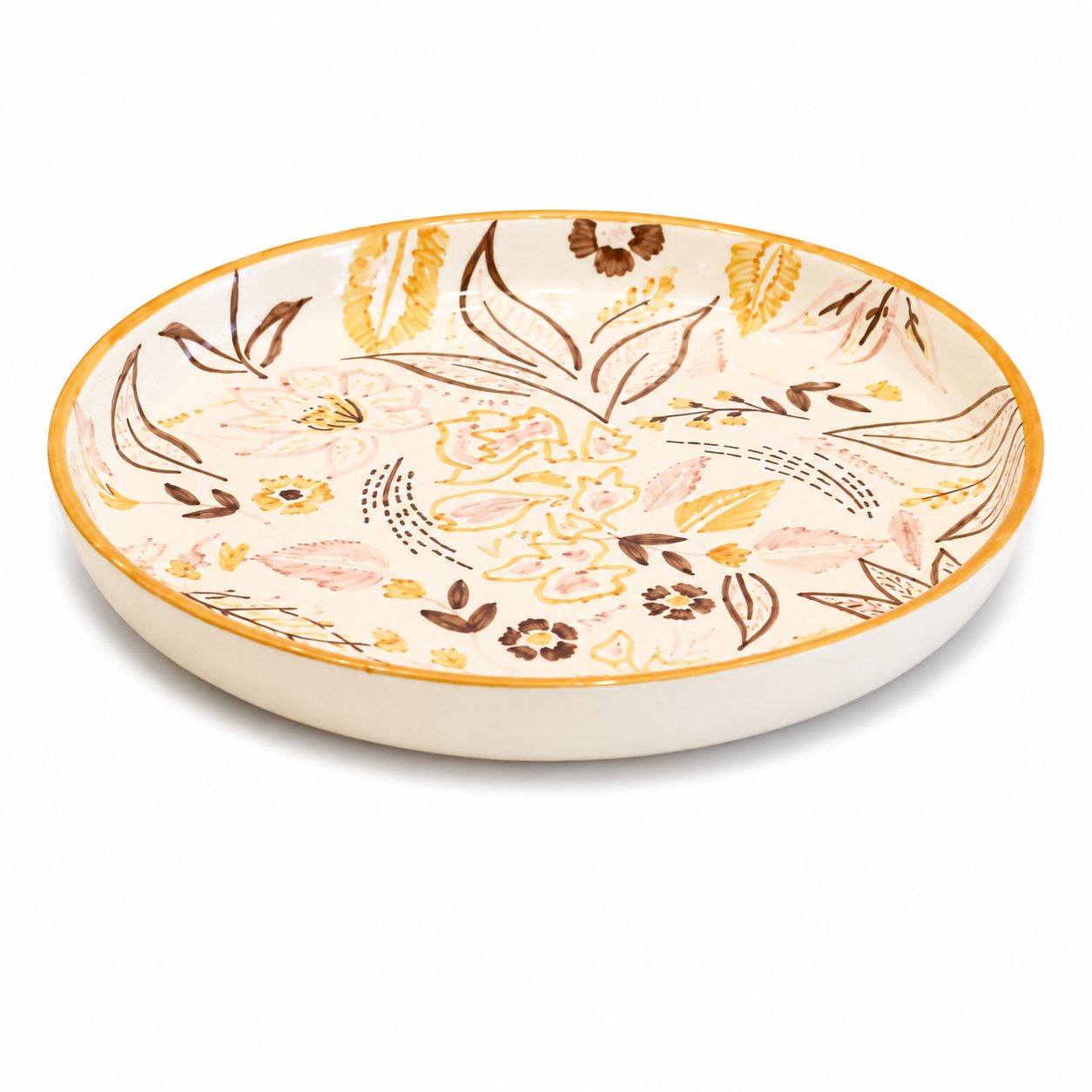 Pink Palm Handpainted Platter – 12" - Habitt