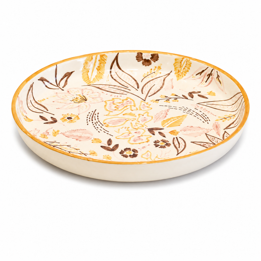 Pink Palm Handpainted Platter – 12" - Habitt