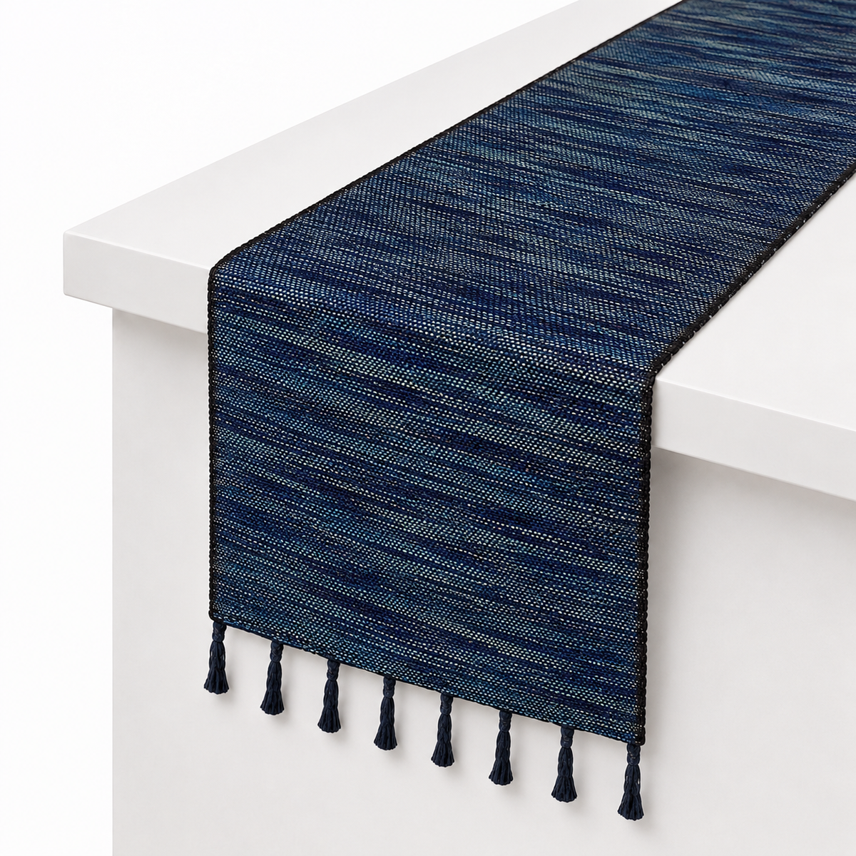 Blue Texture Woven Table Runner – 14 x 45 Inches