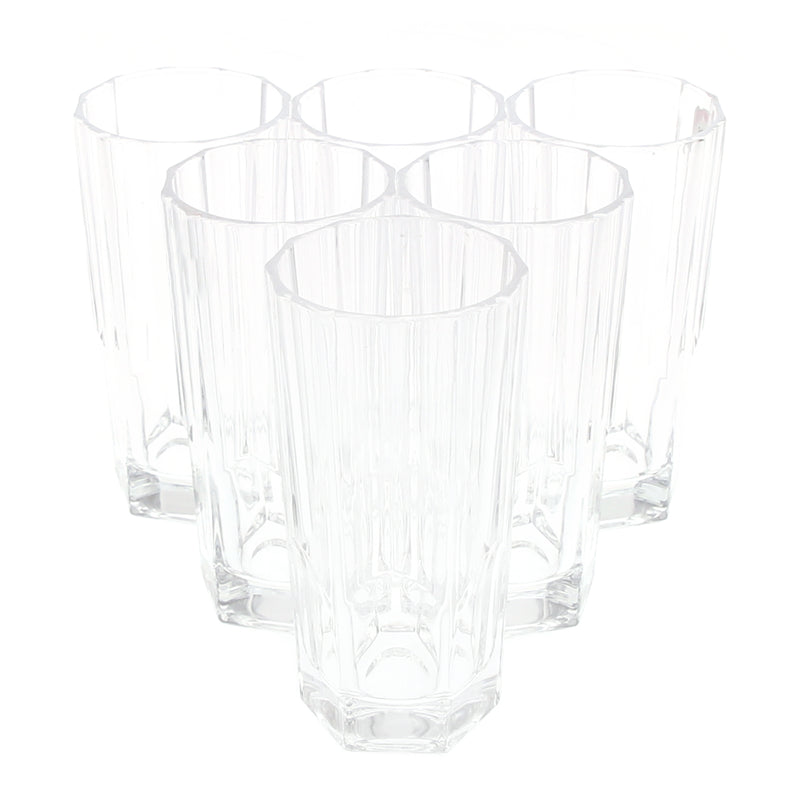 6PCS Glass Set – 328ml | Premium Octagon Cut Drinking Glasses - Habitt