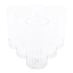 6PCS Glass Set – 285ml | Ribbed Clear Drinking Glasses for Everyday Elegance