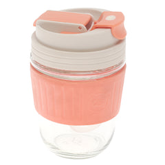 Silicone Grip Glass Cup – Pink