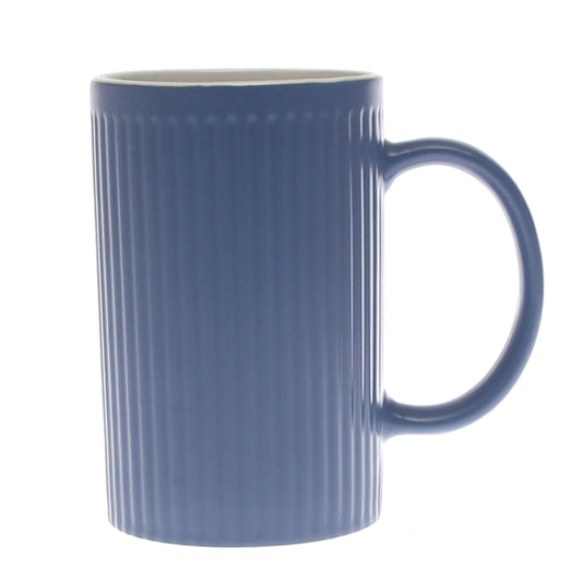 Ceramic Coffee Mug – Ribbed Design Blue (C357-1)
