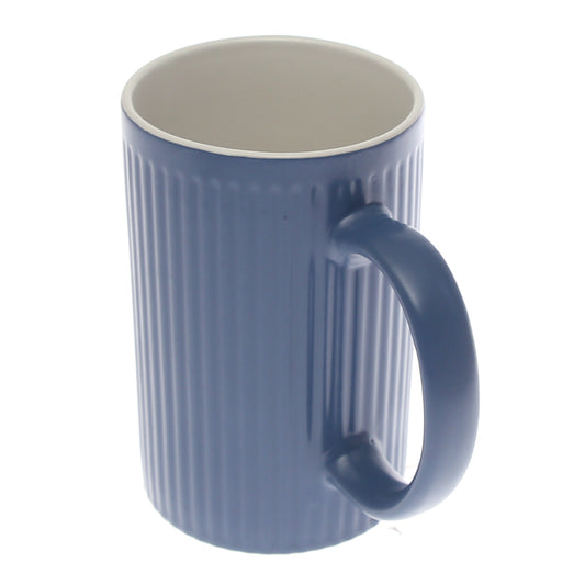 Ceramic Coffee Mug – Ribbed Design Blue (C357-1)