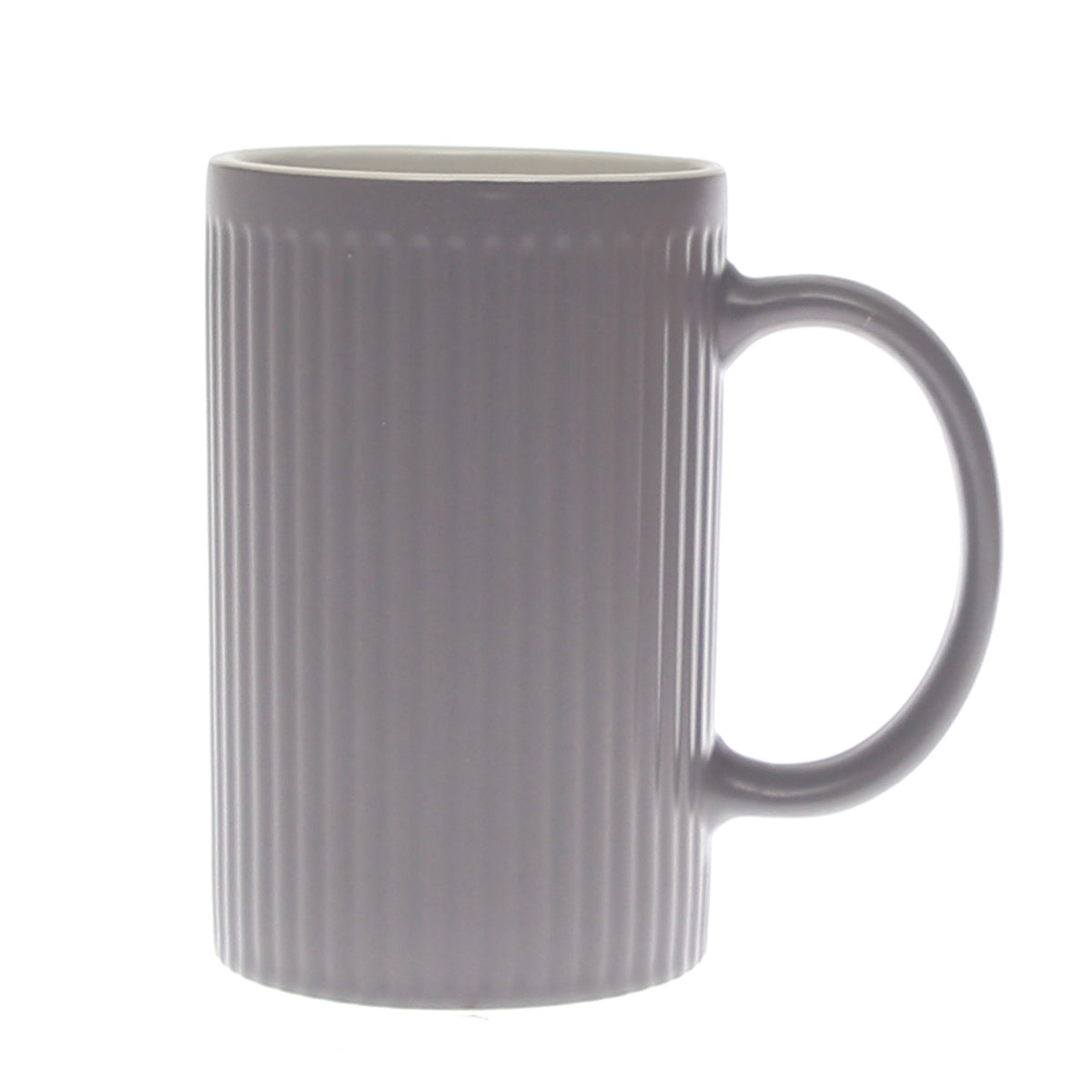 Ceramic Coffee Mug – Ribbed Design Grey (C357-1)