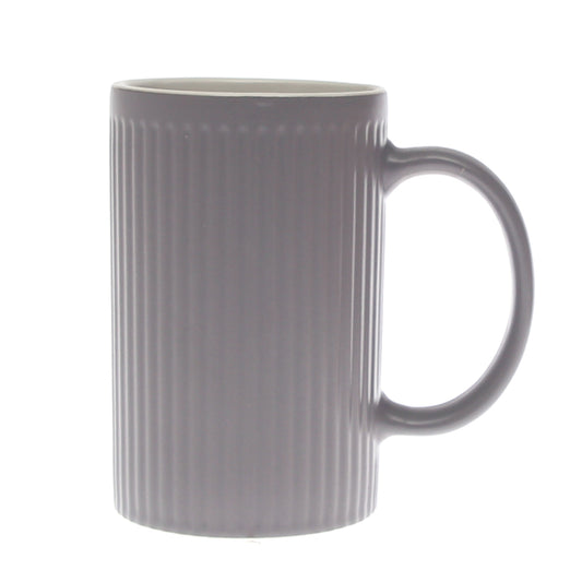 Ceramic Coffee Mug – Ribbed Design Grey (C357-1)
