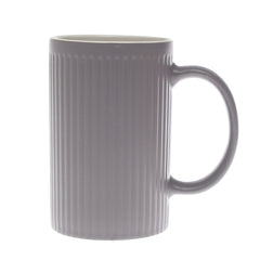 Ceramic Coffee Mug – Ribbed Design Grey (C357-1)