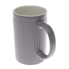 Ceramic Coffee Mug – Ribbed Design Grey (C357-1)