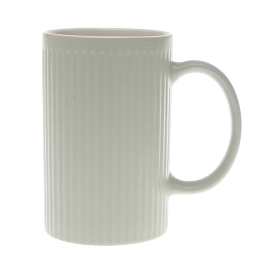 Ceramic Coffee Mug – Ribbed Design White (C357-1)