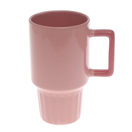 Ceramic Coffee Mug – Tall Pink Design (H2177)