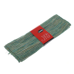 M. Green Texture Woven Table Runner 14x45" – Handcrafted Decorative Dining Table