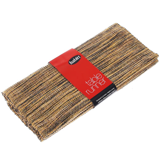 Yellow & Black Textured Woven Table Runner – Rustic Cotton Blend Dining Table Decor (14x72")