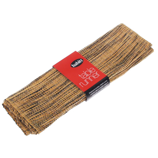 Yellow & Black Woven Table Runner – 14x45" | Handcrafted Rustic Dining Table Decor