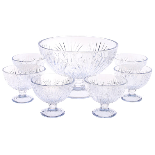 7-Piece Premium Glass Dessert Bowl Set – Elegant Crystal Design | Perfect for Ice Cream, Custard & Sweets (76 ml)