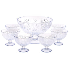 7-Piece Premium Glass Dessert Bowl Set – Elegant Crystal Design | Perfect for Ice Cream, Custard & Sweets (76 ml)