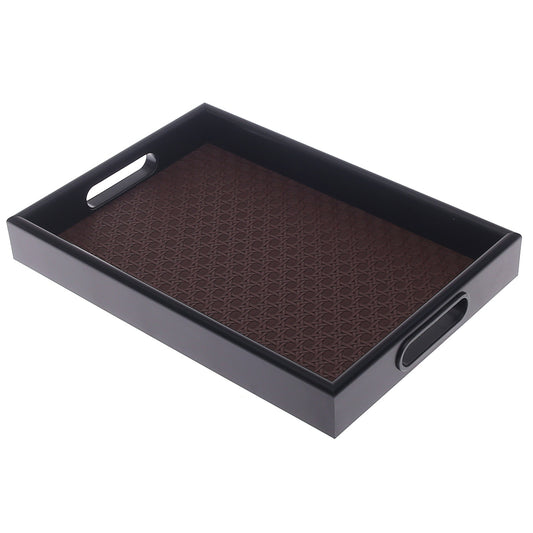 Luxury Small Leather Tray – Textured Brown Finish | Elegant Serving & Organizer Tray (Model 5-9)