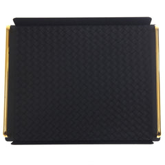 Luxury Small Leather Tray – Black Textured Finish with Gold Handles | Elegant Serving & Organizer Tray (Model 6-2