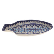 Blue Pottery Fish Platter – Handcrafted Ceramic Serving Dish (Large) - Habitt